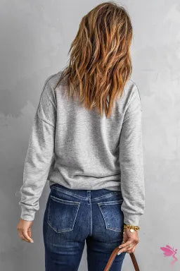 Gray Quilted Half Zip Sweatshirt